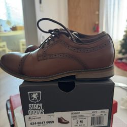 Kids Stacy Adams Dress Shoes, Size 2, Brown