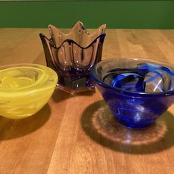 Orrefors & Kosta Boda Glass Bowls – 3 Piece Bundle