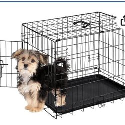 24-Inch Single-Door Dog Crate–Durable Metal Pet Kennel with Secure Lock,