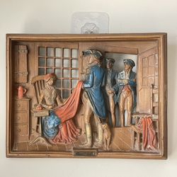 Burwood Products, Betsy Ross 1776 3D relief Plaque, # 3624, Patriotic Design