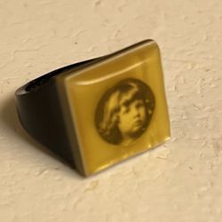 Antique Celluloid photo ring