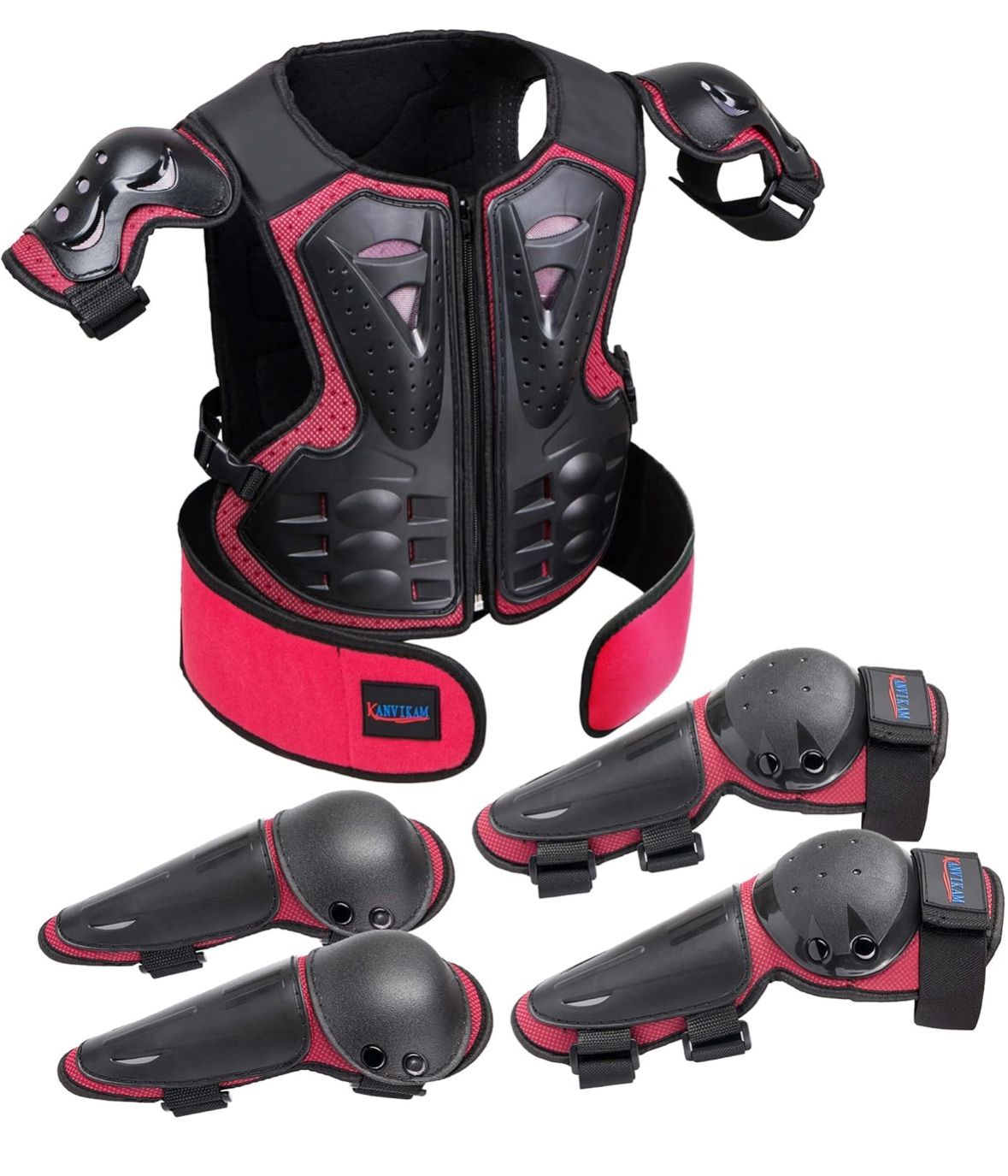 Kids Dirt Bike Gear, Motorcycle Armor Vest Suit for Motocross ATV,Elbow Knee Back Chest Protection - Brand New