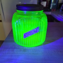 Uranium Glass Cookie Jar