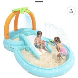 Extra Large Inflatable Water, Play Pool With Slide