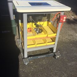 Porter cable 3-1/4 hp Plunge Router and steel stand + Rocker Top