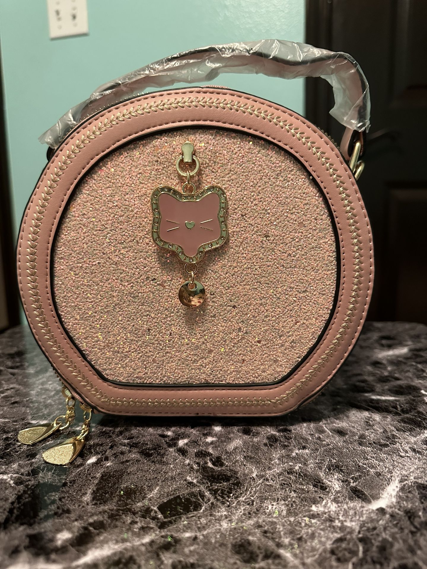 Pink Glitter Crossbody Bag