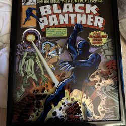 Framed Black Panther Marvel Comics Cover Art 