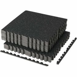 Mikolo Puzzle Exercise Mats, 0.56" Thick 48 Sqft 12pcs Rubber Top High Density EVA Foam Home Gym Floor Mats