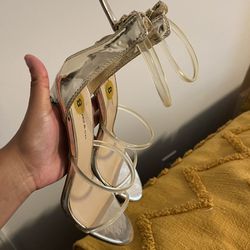 Gold And Clear Heels 