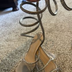 Bling Wrap Around Ankle Heels 
