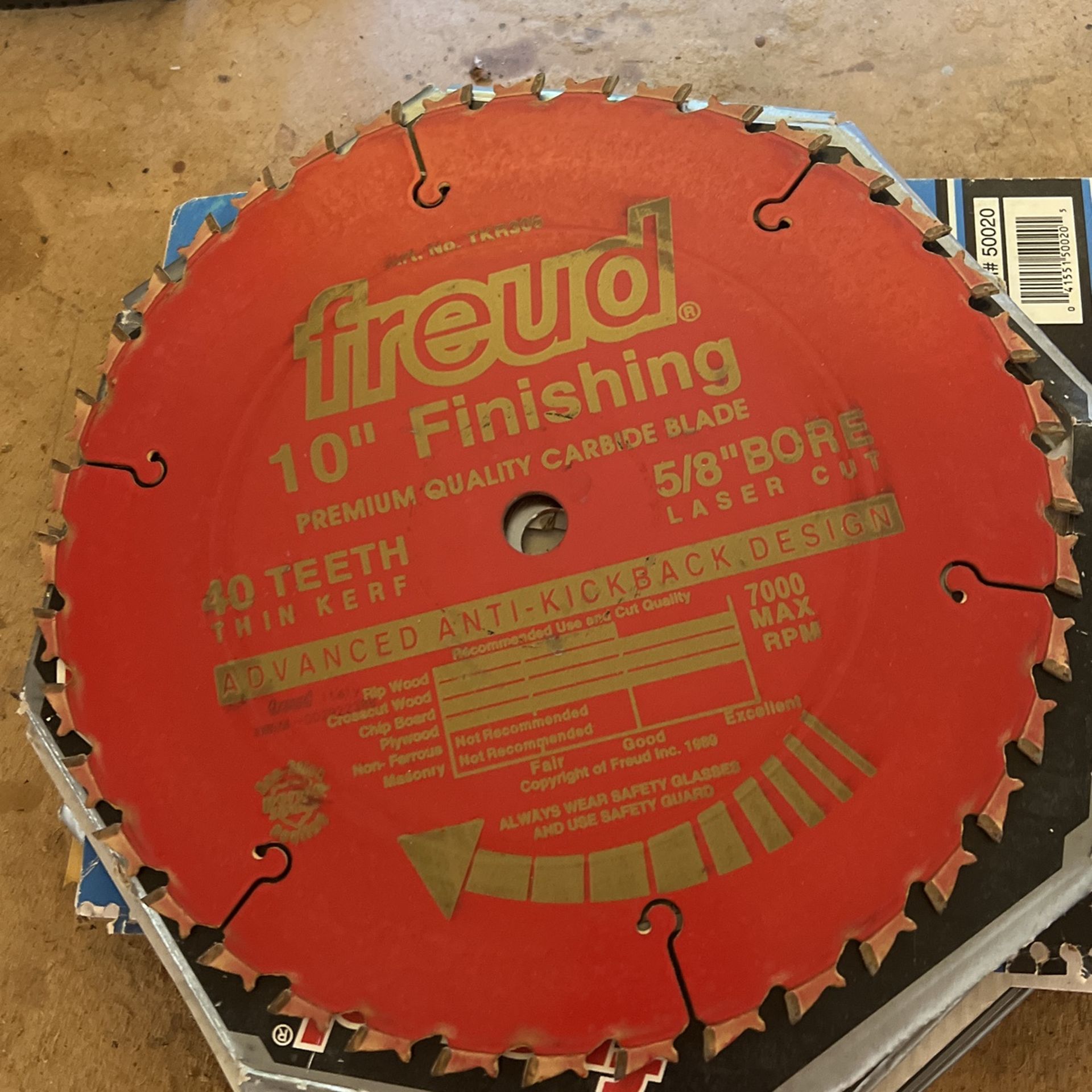 Freud 10 In. Table See Blades Eight Blades
