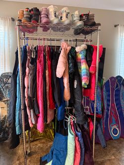 Large Lot of Kids Winter Clothing and Snow Boots