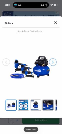 Kobalt 6-Gallon Portable Electric 150 PSI Pancake Air Compressor with Accessories Included