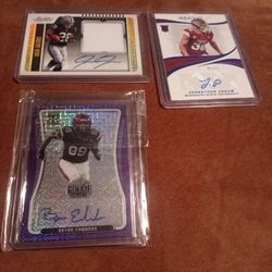 Josh Jacobs...Bryan Edwards...Jonathon Abram Rookie Autographs..Josh Jacobs Rookie Autograph Has Game worn Jersey In It..