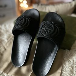 Black Sandal Slides Sz 9 Nwb 