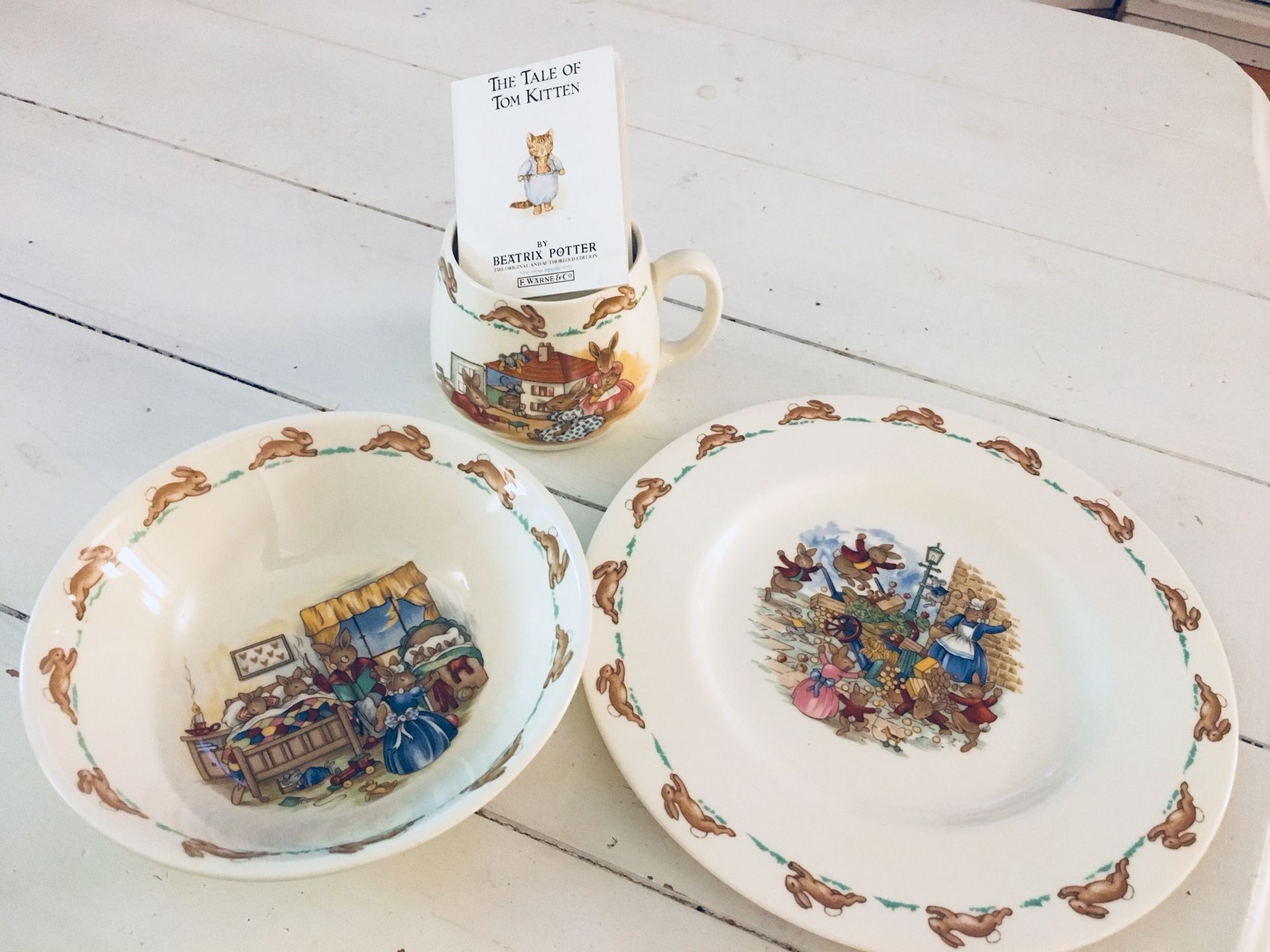 Antique 3-piece fine china Bunnykins Collector’s Table Setting