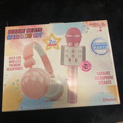 Boogie Nights 2 Pc Set - Rhinestone Headphones with Matching Karaoke Bluetooth Speaker