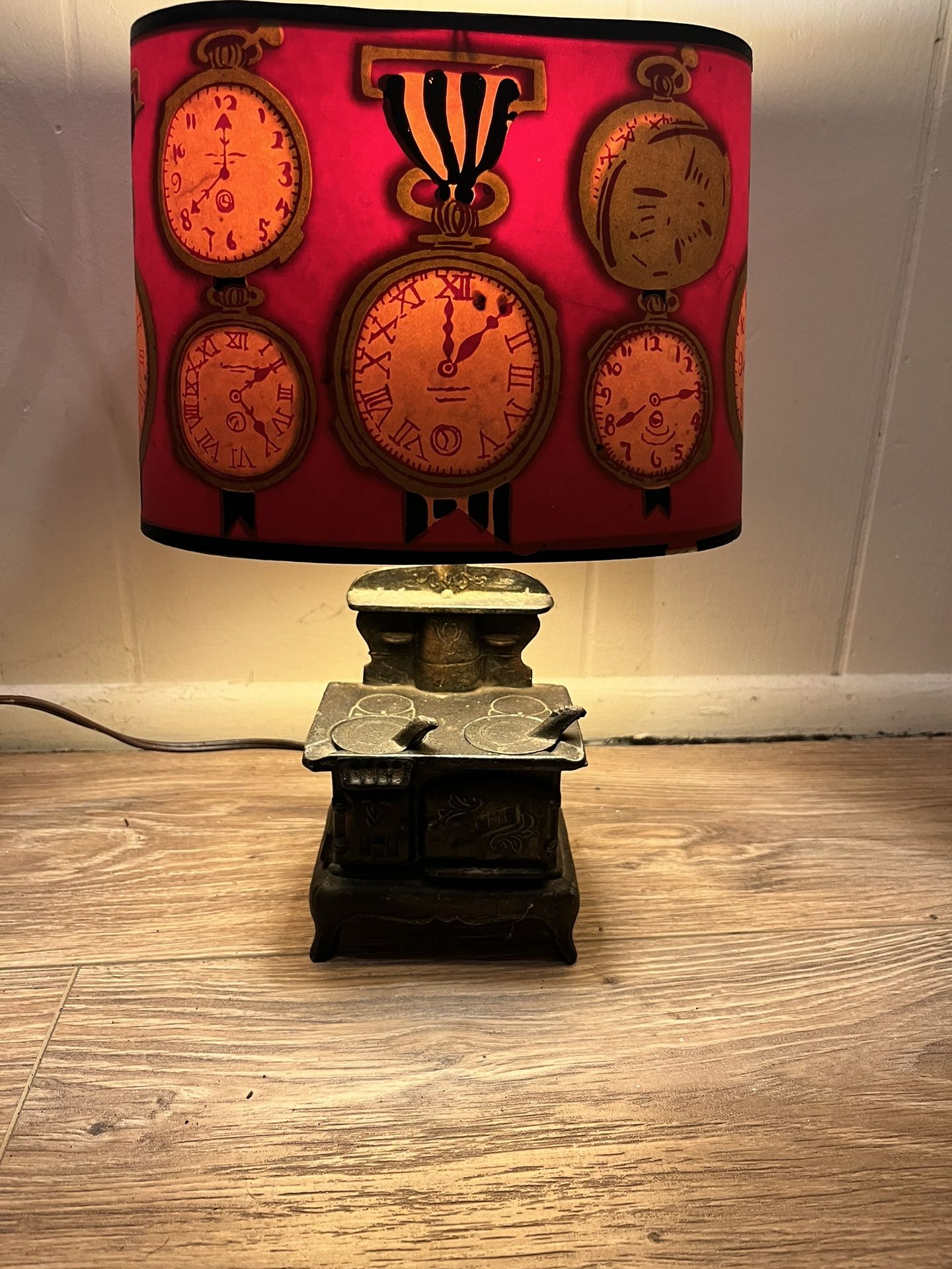 Antique Acme Cast Iron Stove Lamp