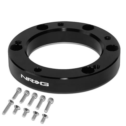 NRG Aluminum Steering Wheel 5-Bolt Steering Adapter,6 X 70mm Bolt Pattern,Anodized Black