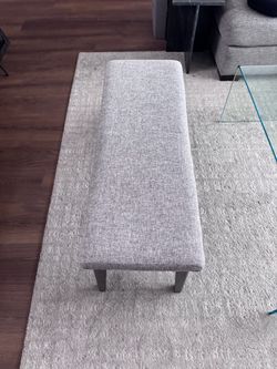 Modern Gray Upholstered Bench & Chairs