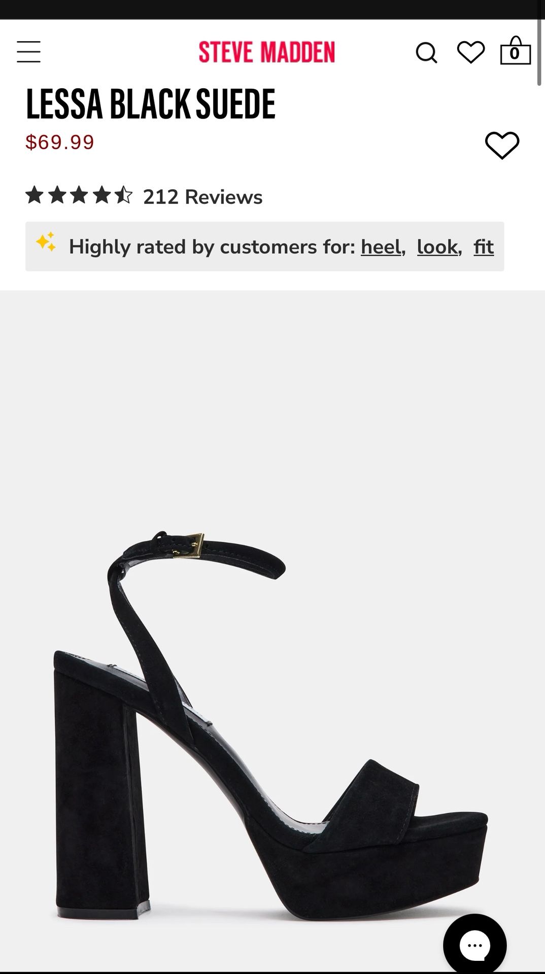 Steve Madden Lessa Black Suede Heels 