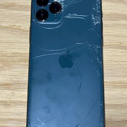 Apple iPhone 11 Pro Max Midnight Green 64GB Unlocked - Cracked Back Locked 