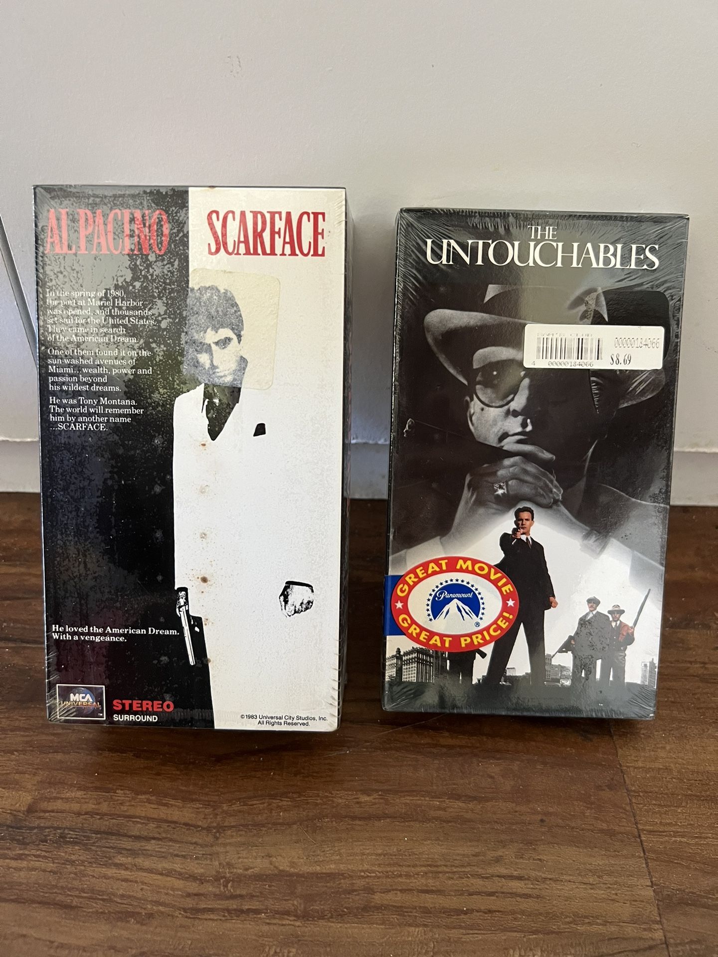 Al pachino Scarface Vhs & The Untouchables Vhs Both Sealed New