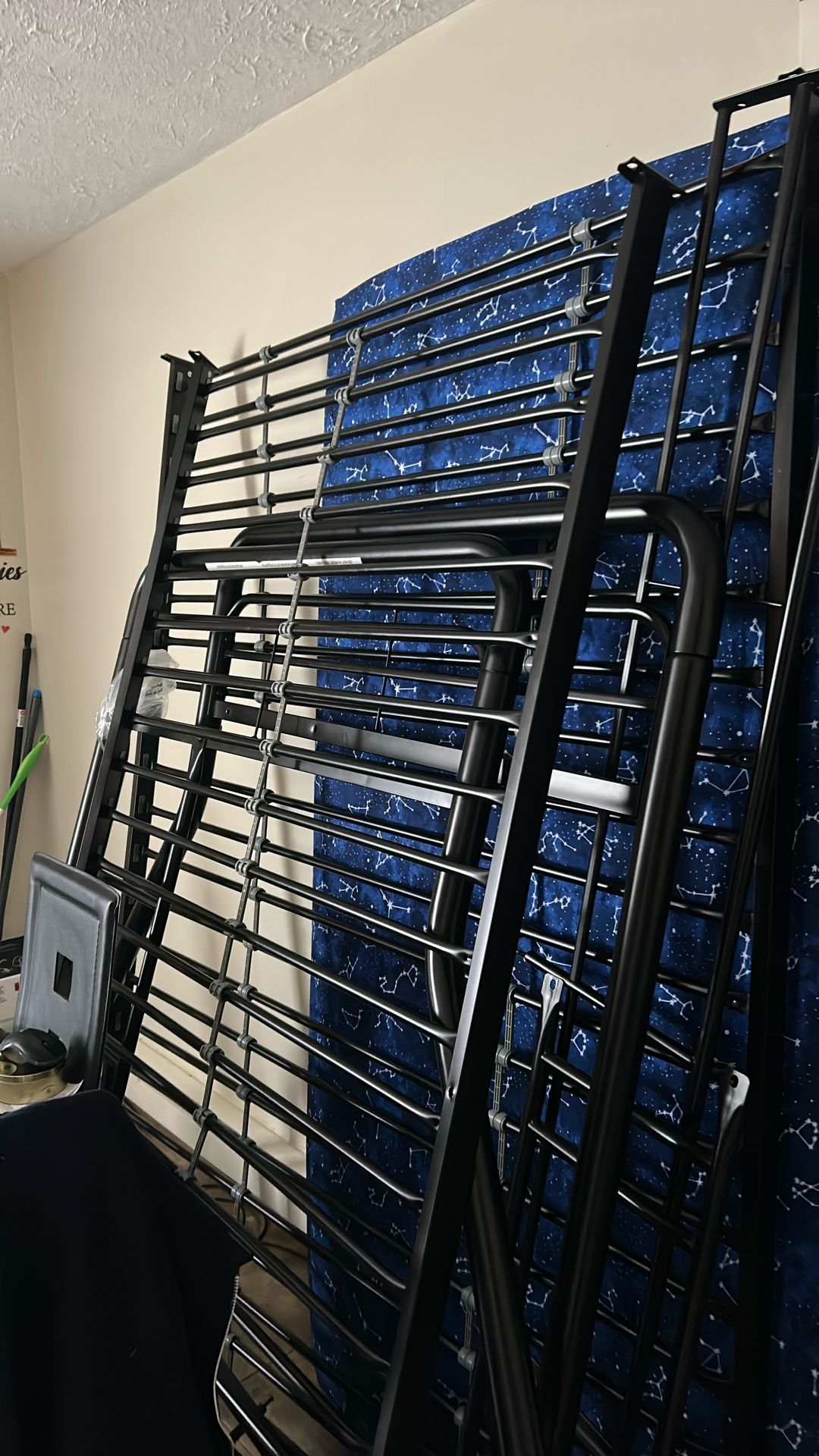 black bunk bed