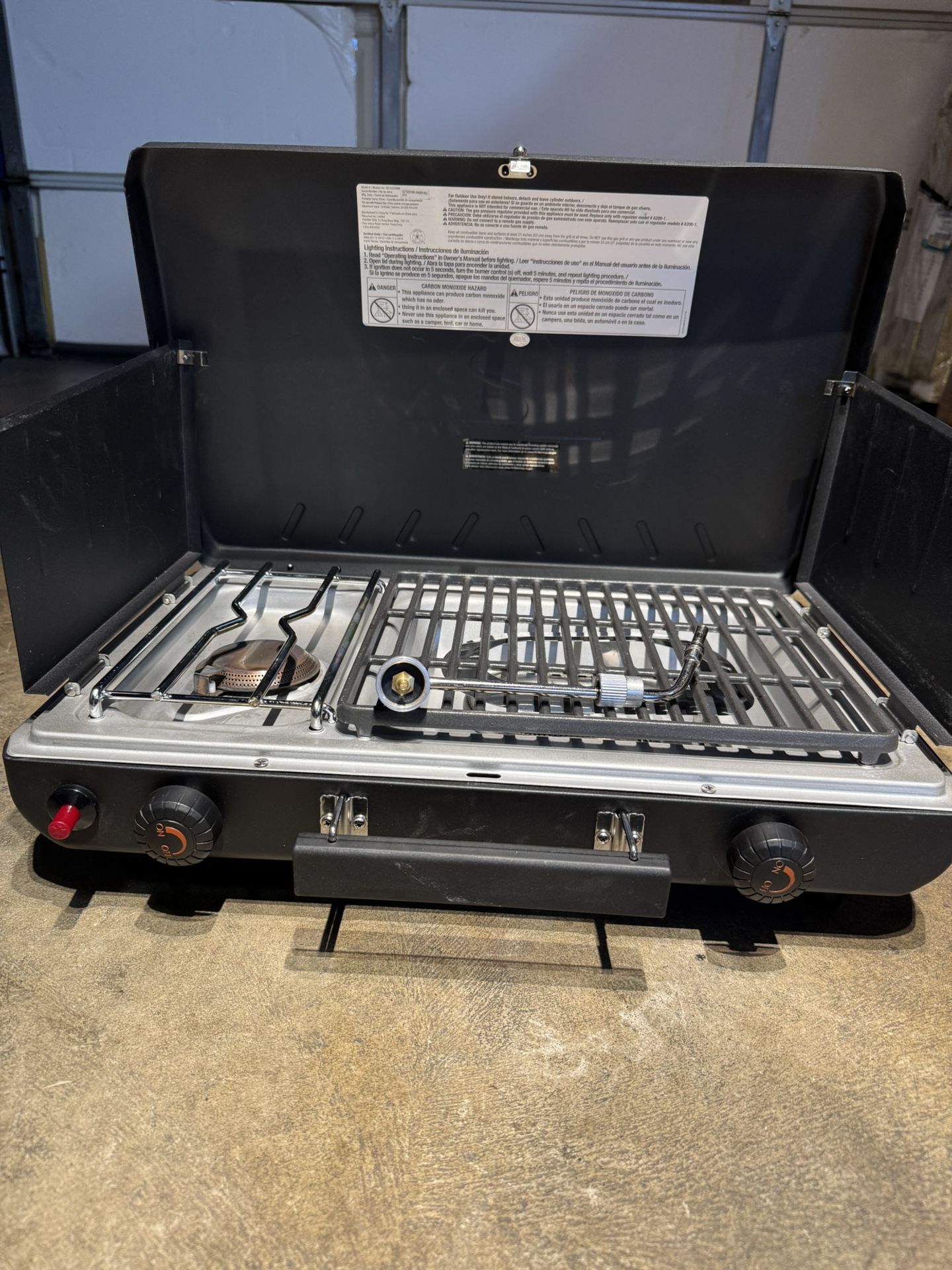 Portable 2 Burner Propane Camp Stove Used One Time