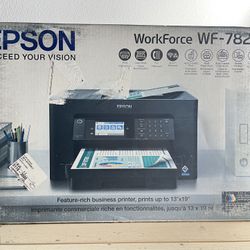 Epson Workforce Pro WF-7820 Wireless All-in-One Wide-Format Printer with Auto 2-Sided Print 13" x 19", Copy, Scan & Fax, 50-Page ADF, Large Black 