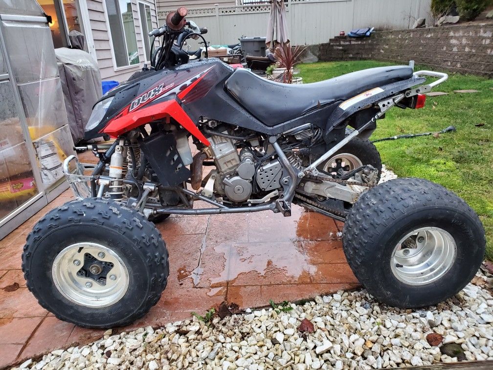 Arctic Cat dvx 400cc quad. HMF exhaust. Tusk off road extended rear