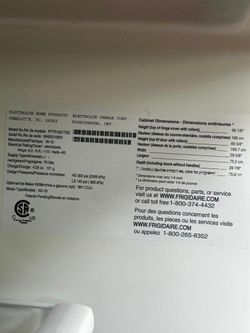 Frigidaire Refrigerator Model FFTR1821TS5