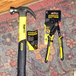 Stanley FatMax Graphite Curve Claw Hammer & Stanley FatMax Groove Joint Pliers 