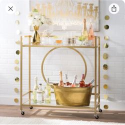 Glam Gold Bar Cart & Wine Rack