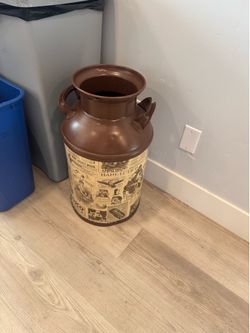 Barber themed metal milk jug
