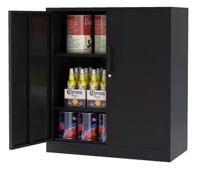 ⚜️Small Metal Garage Storage Cabinet - 2 Door Black - 3 Available⚜️