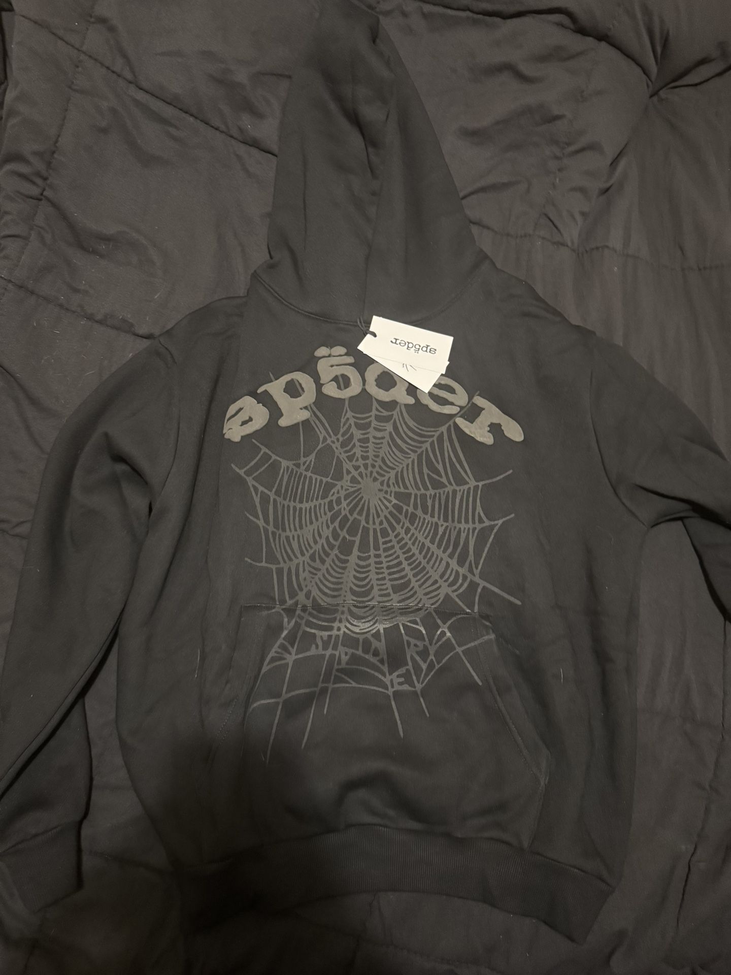 Black Sp5der Hoodie Size L
