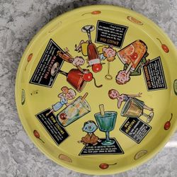 Vintage Bar Tray with Amazing Graphics with Recipes
