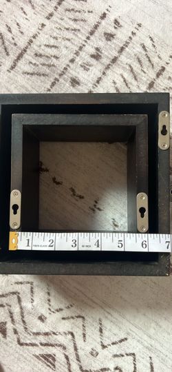 Black wooden shelves