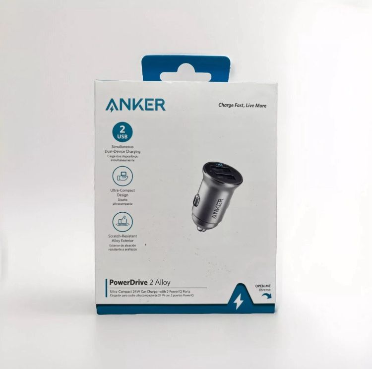 Anker Dual USB A Car Charger - Silver
