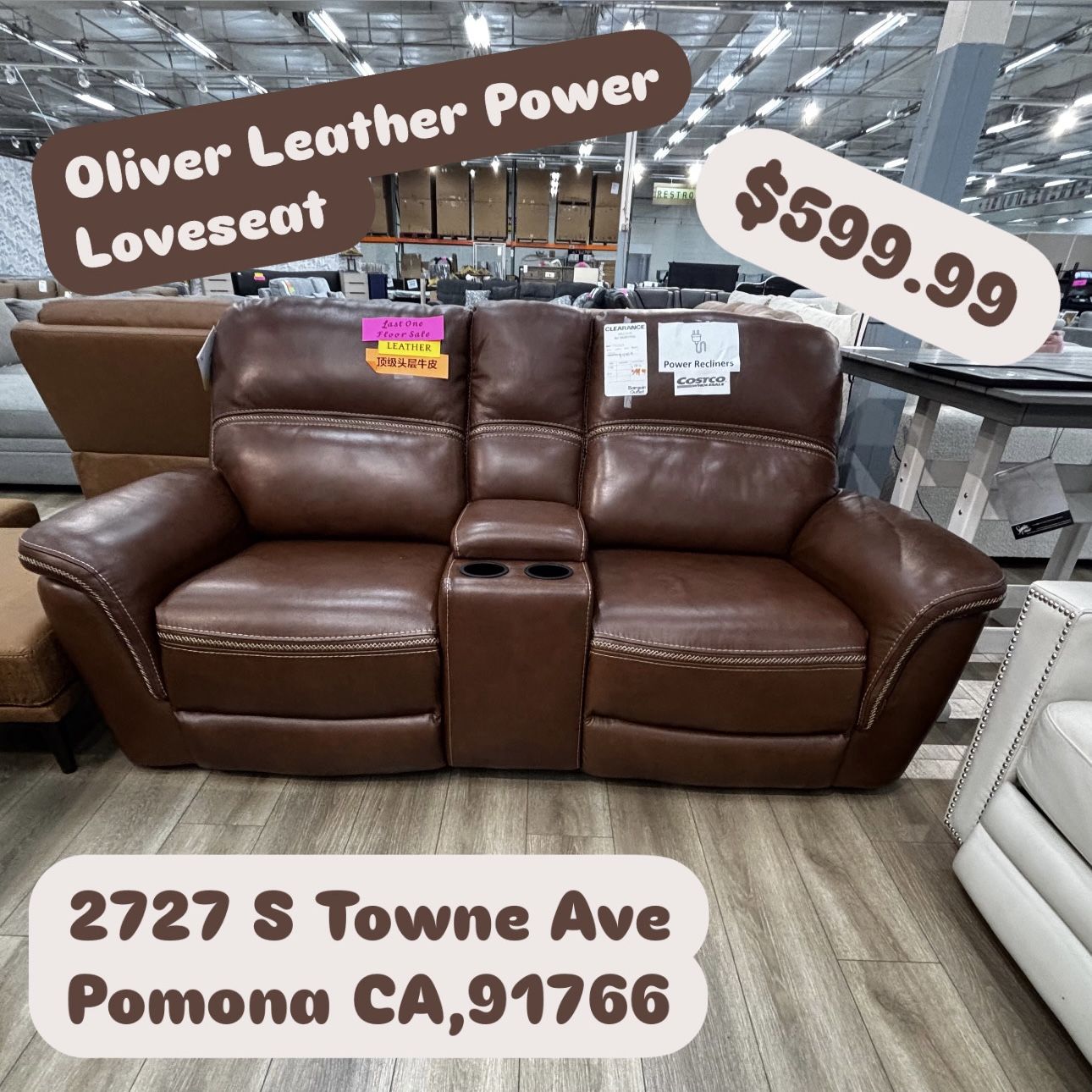 Oliver Power Reclining Loveseat With Cup Holder 