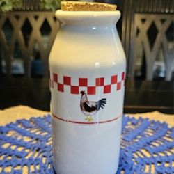 Vintage Rooster Ceramic Milk Bottle Country Kitchen Rooster