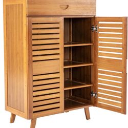 Bamboo Shoe Rack, Bamboo Storage Cabinet 