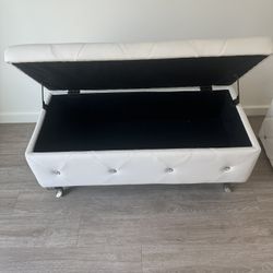 White Diamond Ottoman 