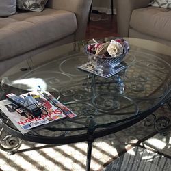 Coffee Table & End Metal Scroll Design 