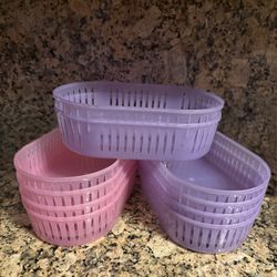 (10) - Plastic Oval Storage Baskets 