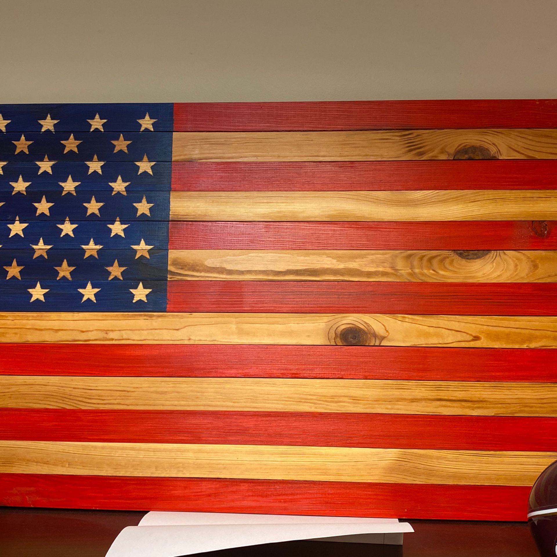 Handmade Wooden rustic American flag