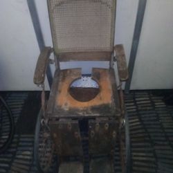 1800s ANTIQUE Wheelchair WITH CAMODE