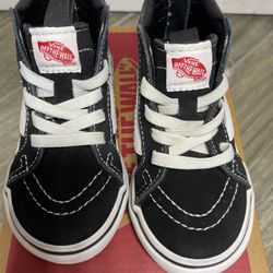NEW Toddler Shoes Black Vans Size 6.5T High tops 