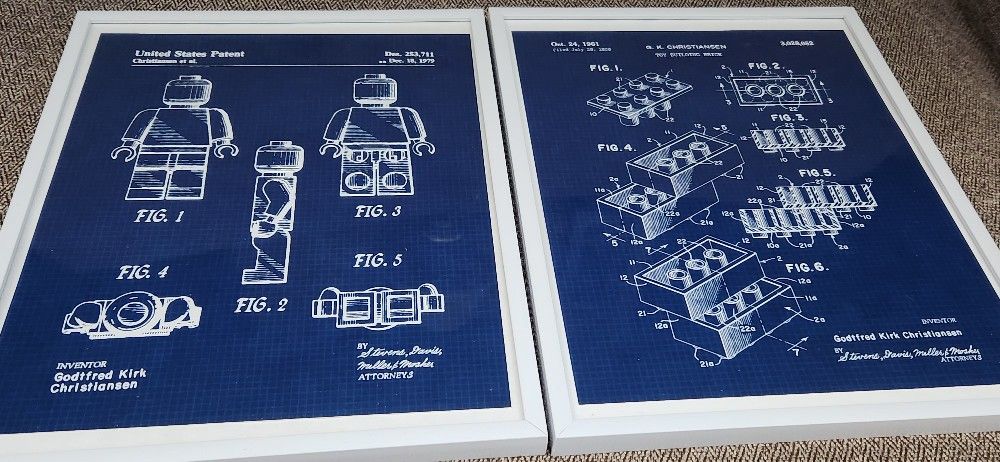 LEGO Patent Blueprint Prints